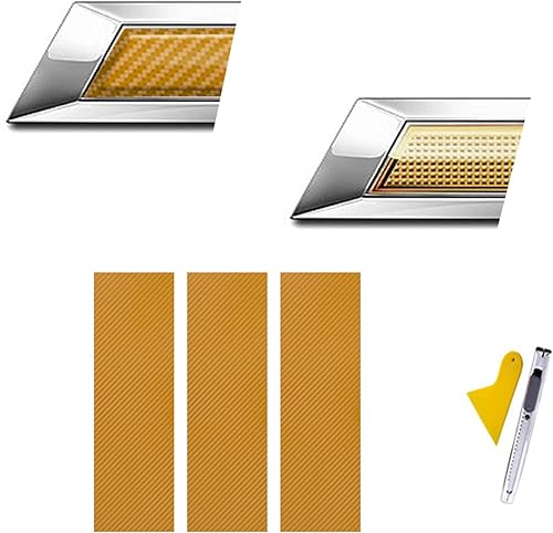 Compatible with Bowtie Logo Wrap Stickers Cut-Your-Own Emblem Overlay DIY Decals for Chevy 3PCS Gold