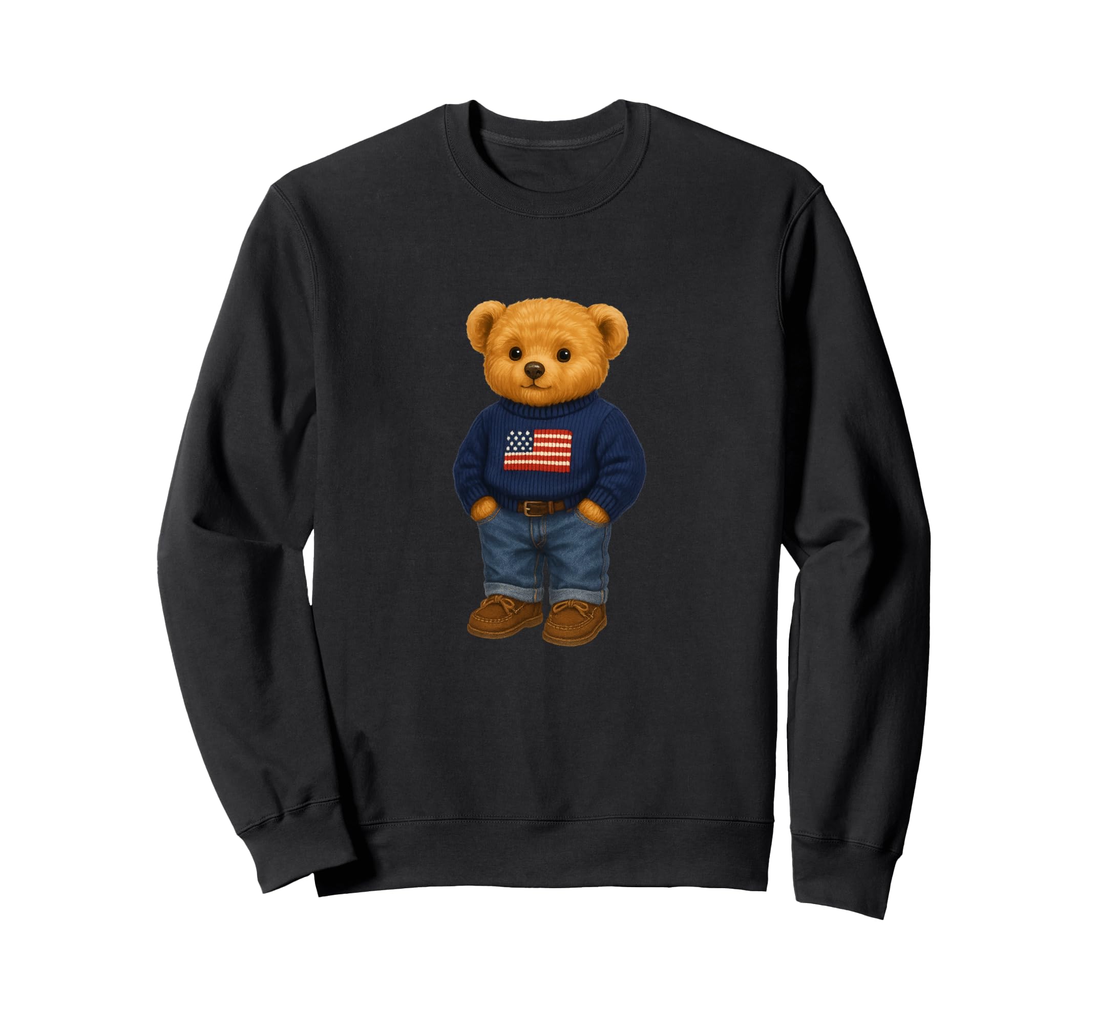 Cool American USA Teddy Bear Illustration Graphic Designs Sweatshirt