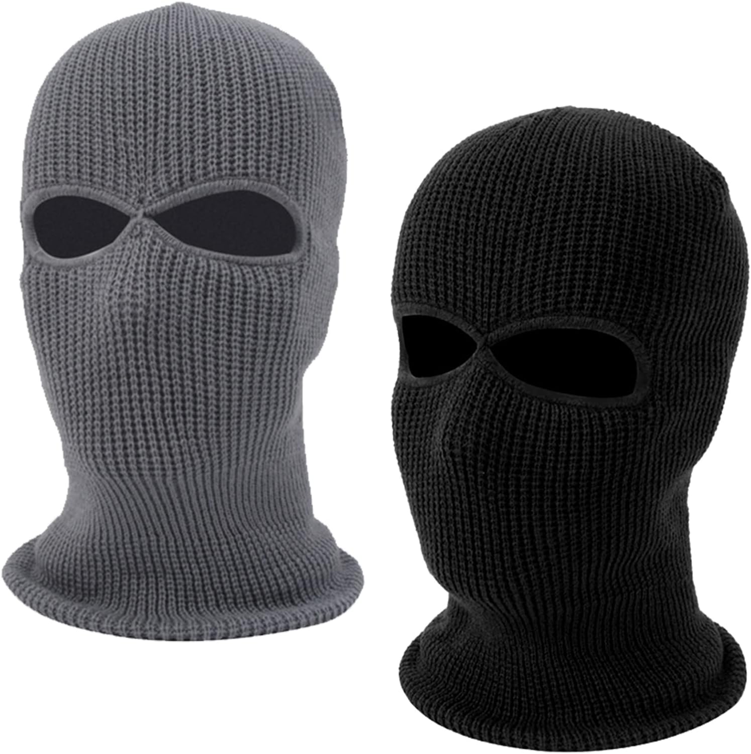 TSLBW 2 Pcs Ski Mask Balaclava 2-Hole Full Face Cover Winter Knitted Balaclava Warm Face Cover for Cycling Skiing Outdoor Sports