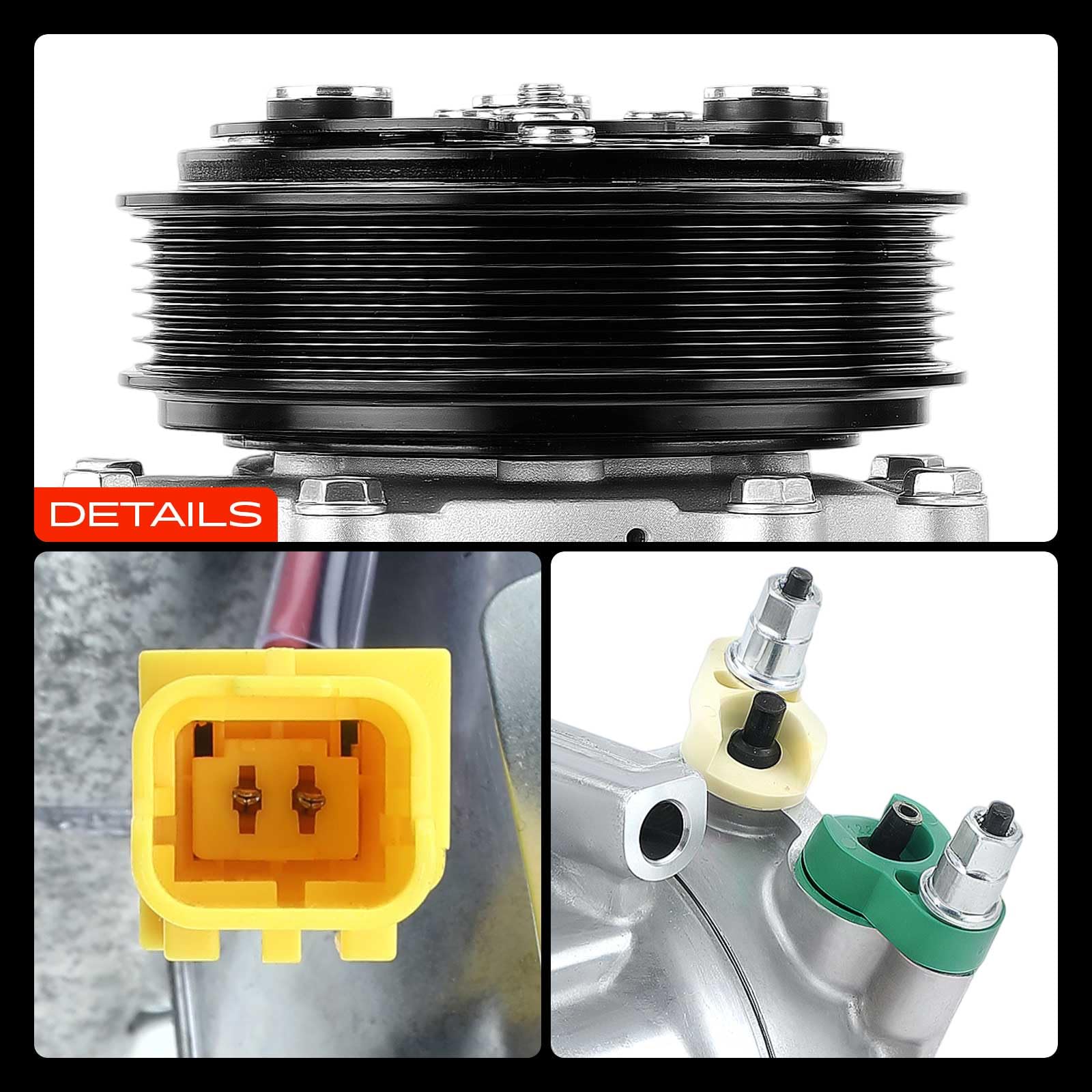 Frankberg Compressore aria condizionata con frizione Benzina Compatibile con C3 II SC Berlingo B9 3008 0U 307 308 9651911480, compreso l'olio preconfezionato