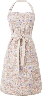 Aoomzoon Double Sided Vintage Kitchen Apron for Women - Adjustable with 2 Pockets for Cooking Gardening Painting