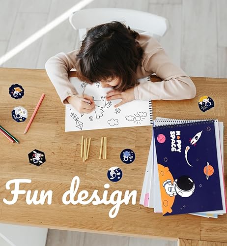 Miniatura 5 de 4 pack blank books for kids to write stories,comes with stickers,drawing book, 15 sheets 11.4x8.2 inch, A4 size, blank journal notebook, sketch book