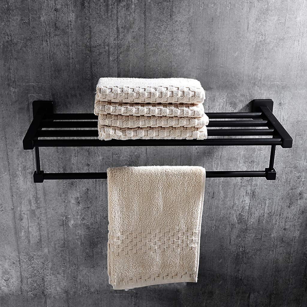Estante Negro para baño, Toallero Simple nórdico, Estante Flotante, Estante montado en la Pared, toallero del baño, Estante de Aluminio 40x22x13.5cm (Size : 40x22x13.5cm)