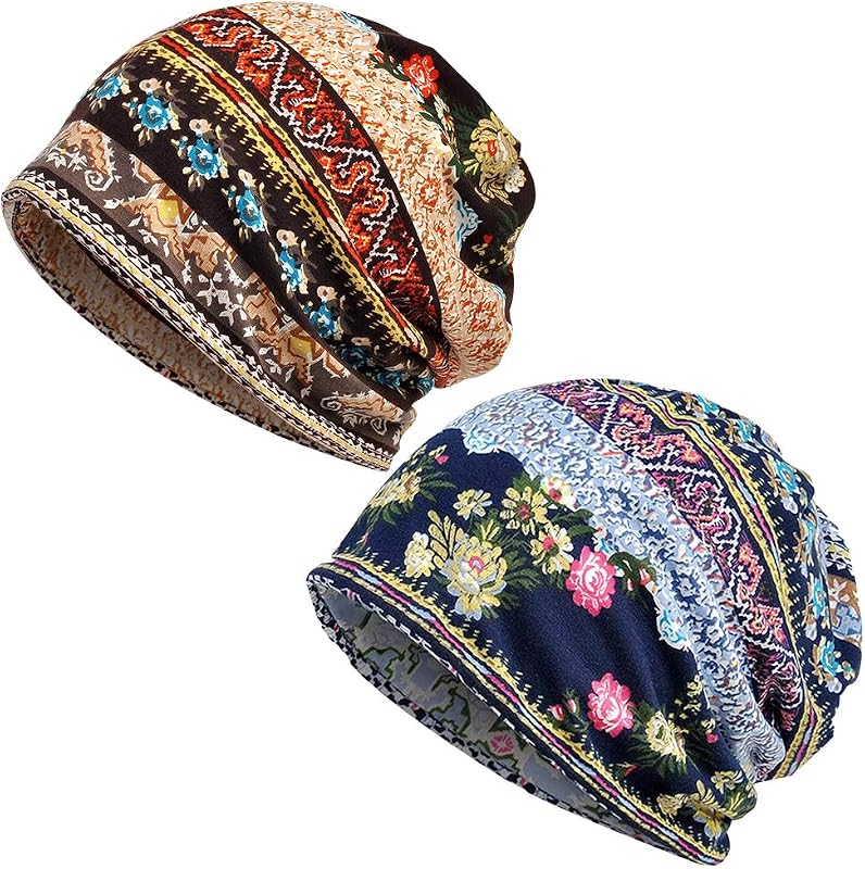 2 PCS Women Baggy Slouchy Beanie Chemo Hat Cap Slouchy Snood Hat Cancer Headwear…