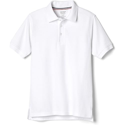 French Toast Boys' Short Sleeve Pique Polo Uniform Shirt (Standard & Husky)