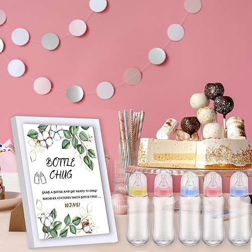 Miniatura 6 de Cartel de juego para beber, botella de baby shower, juego de bebida, kit de 12 biberones de 9.5 fl oz para baby shower, juego de baby shower, kit de