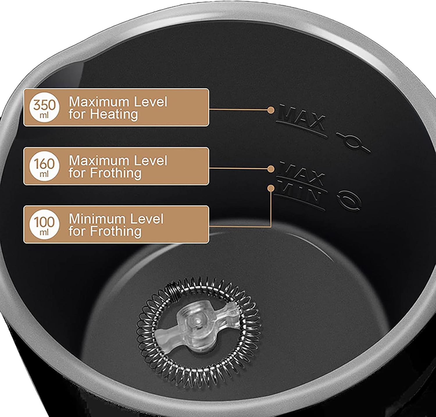 Milk Frother for Coffee,Electric Milk Frother and Steamer,Hot & Cold Foam Maker,4 in 1 Milk Warmer, Electric Milk Steamer, Automatic Coffee Frother for Latte, Cappuccino, Macchiato, Hot Cocoa