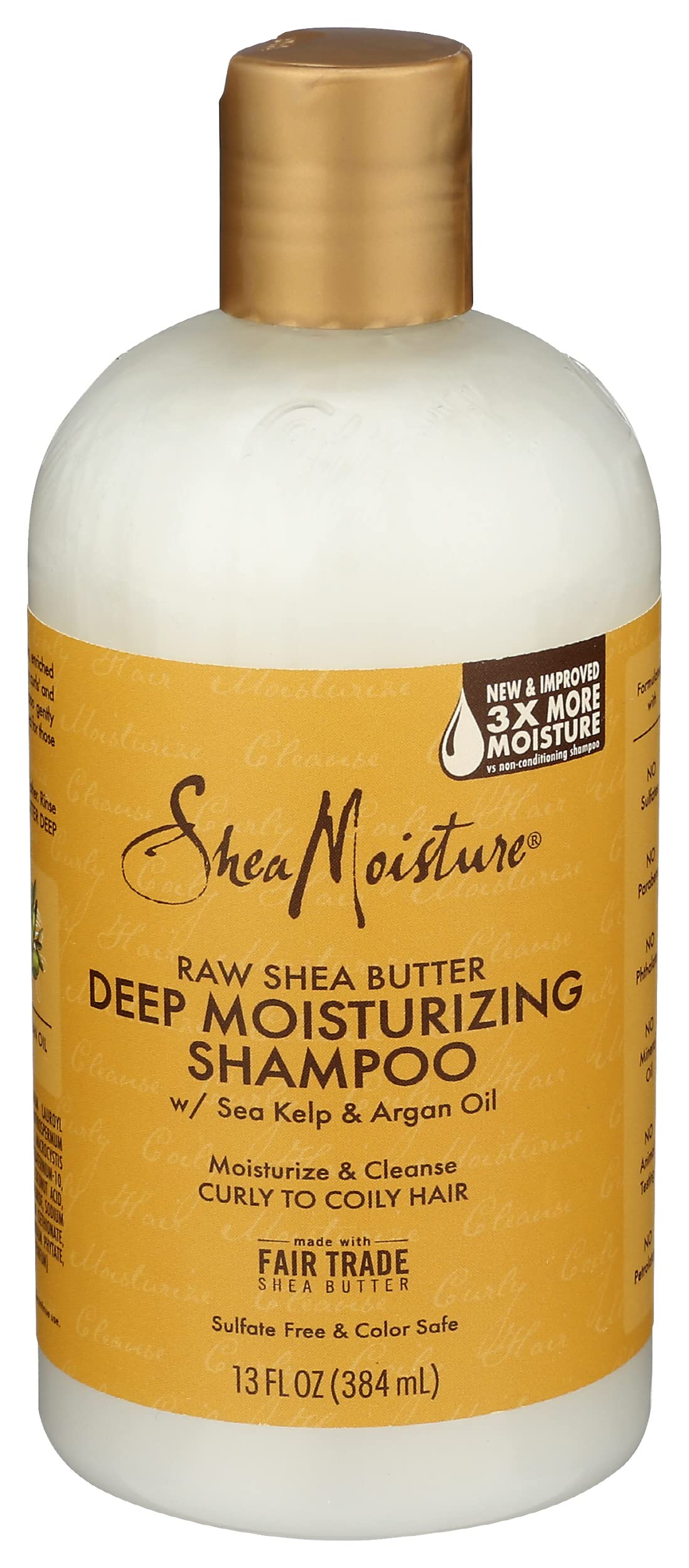 Raw Shea Butter Moisture Retention Shampoo, 384 ml , Moisture & Cleanse CURLY TO COILY HAIR