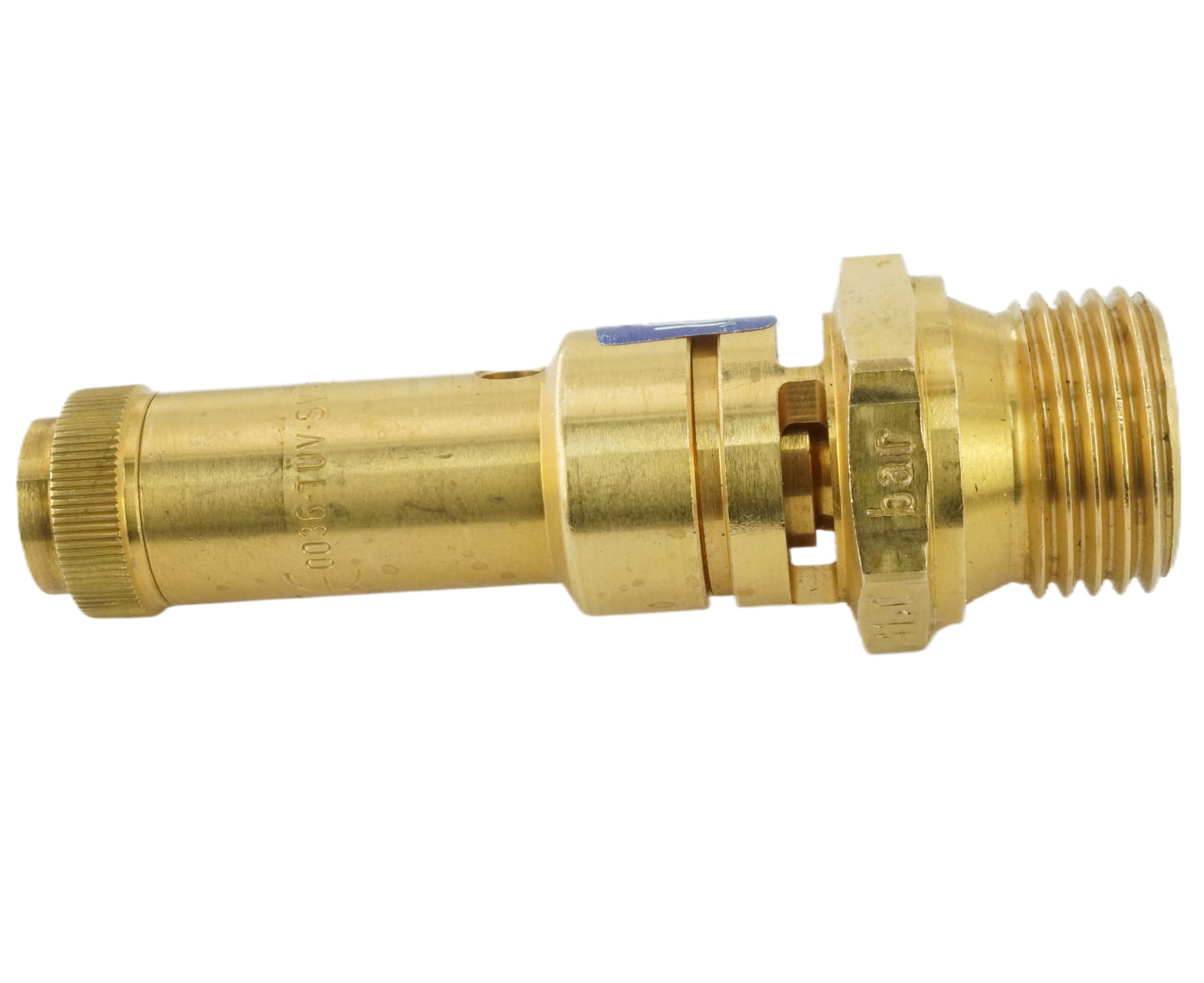 fittingstore - Soupapes de sécurité TÜV (DN8), 6 à 20 bar, soupape de surpression en laiton pour compresseur (filetage : G 3/8", pression de déclenchement : 11 bar)