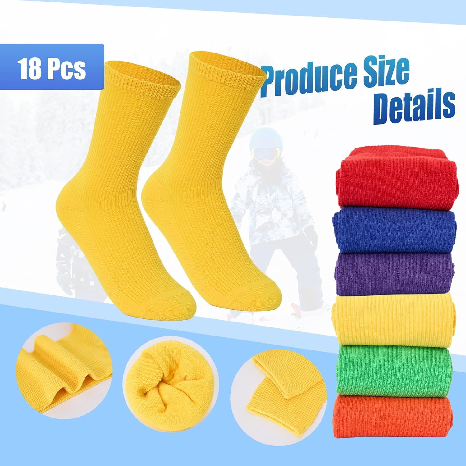 Hillban Winter Beanie Hat Gloves Set with Warm Socks Bulk, Homeless Knitted Beanie Cap Thick Thermal Winter Gloves Socks Pack - Image 3