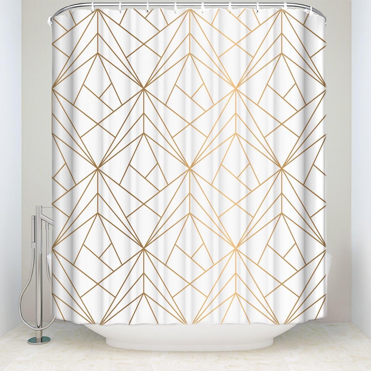 EZONCH Customize Waterproof Golden Orange Line Geometric