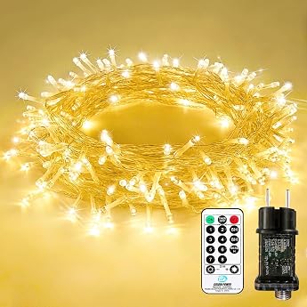 Bzavor 15 m 100 LED Fairy Lights Outdoor with Plug Timer 8 Modes Memory Function IP65 Waterproof Fairy Lights Outdoor Christmas LED Fairy Lights Indoor for Party Christmas Garden Room [Energy Class A]