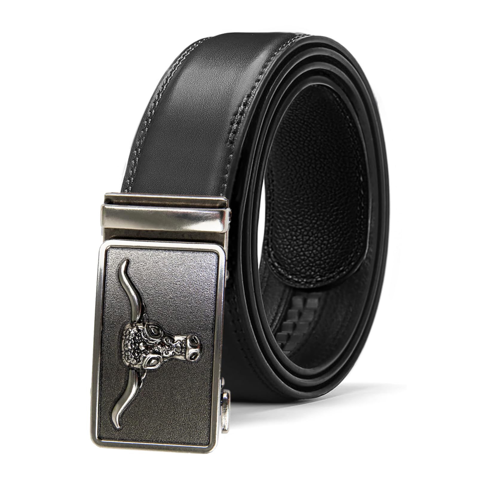 Glamexx24 Gürtel Herren Automatikschließe Belt: Breit 35mm Skeleton Animal Gürtel für Männer mit Ratsche, Größe Einstellbar, Schwarz