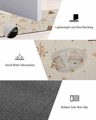 Miniatura 3 de Tapete de baño de Navidad para bañera, antideslizante, de secado rápido y absorbente, tierra de diatomeas, fregadero de cocina, lavable, moderno,