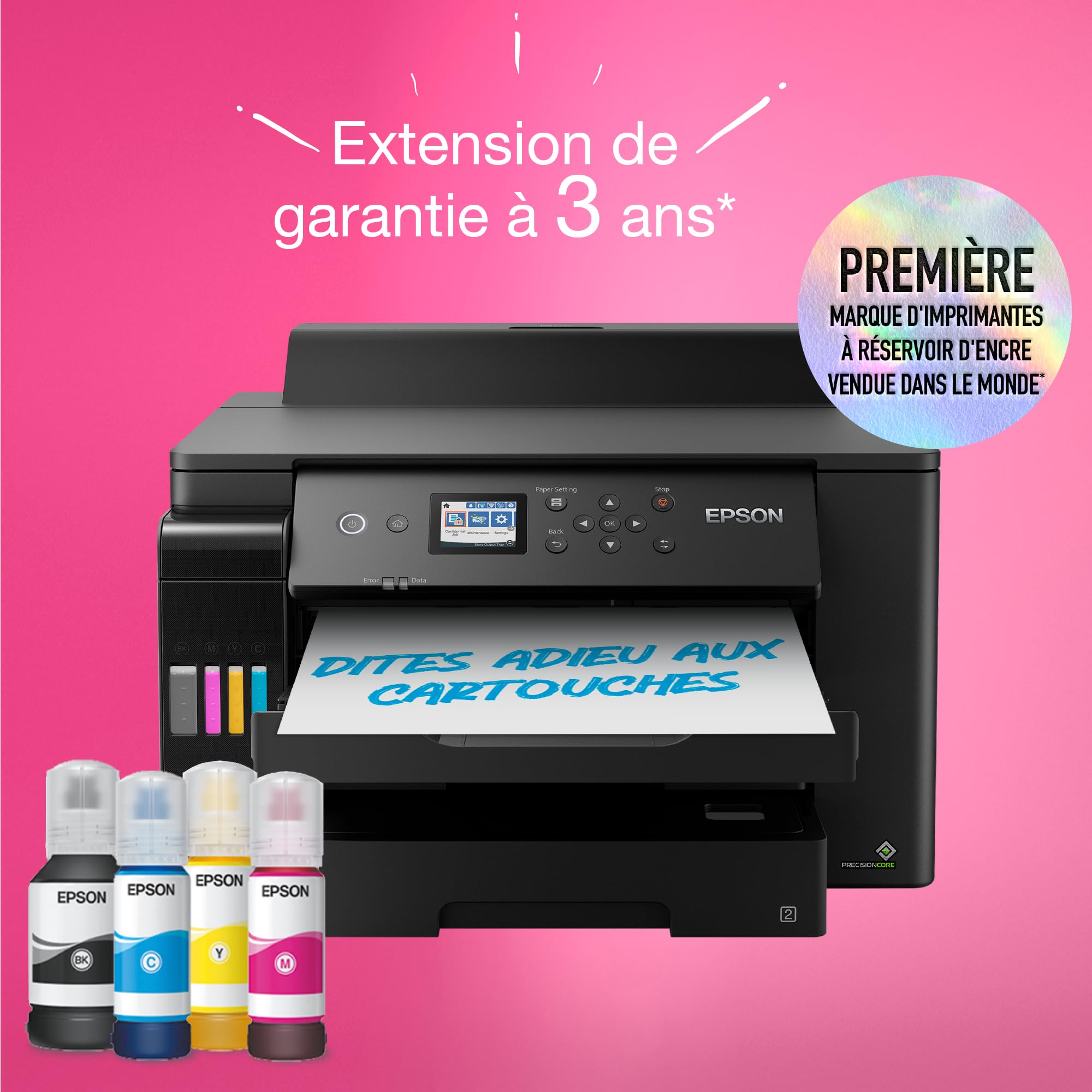 Epson EcoTank ET-16150 Imprimante à Réservoirs D’encre | Petits Bureaux & Entreprises | Wi-Fi | A3+ | Impression Recto Verso Automatique | Écran LCD 6,1cm | Jusqu’à 3 Ans d’encre inclus