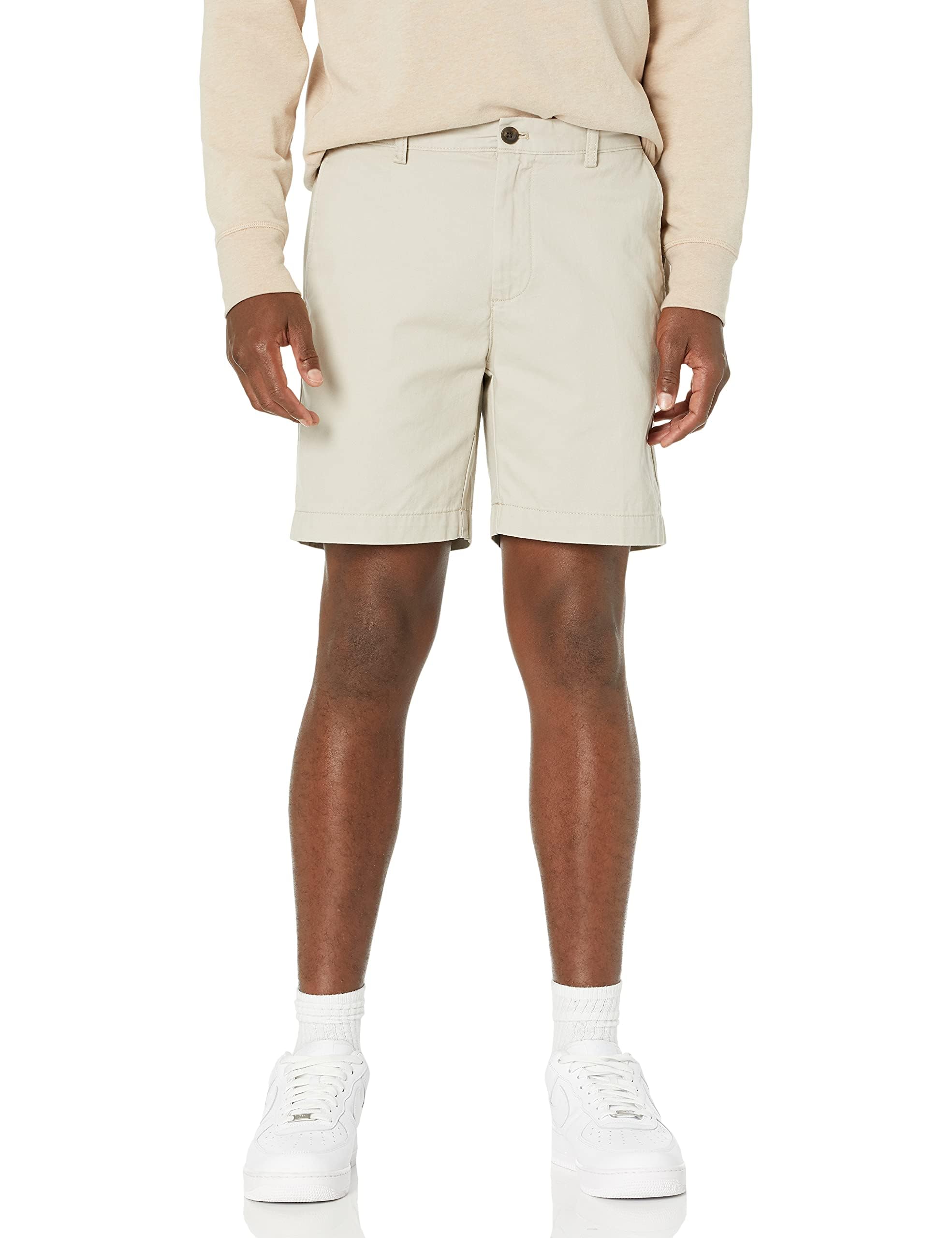 Amazon Essentials Men's Slim-Fit 7" (18cm) Chino Shorts, Stone, 32W