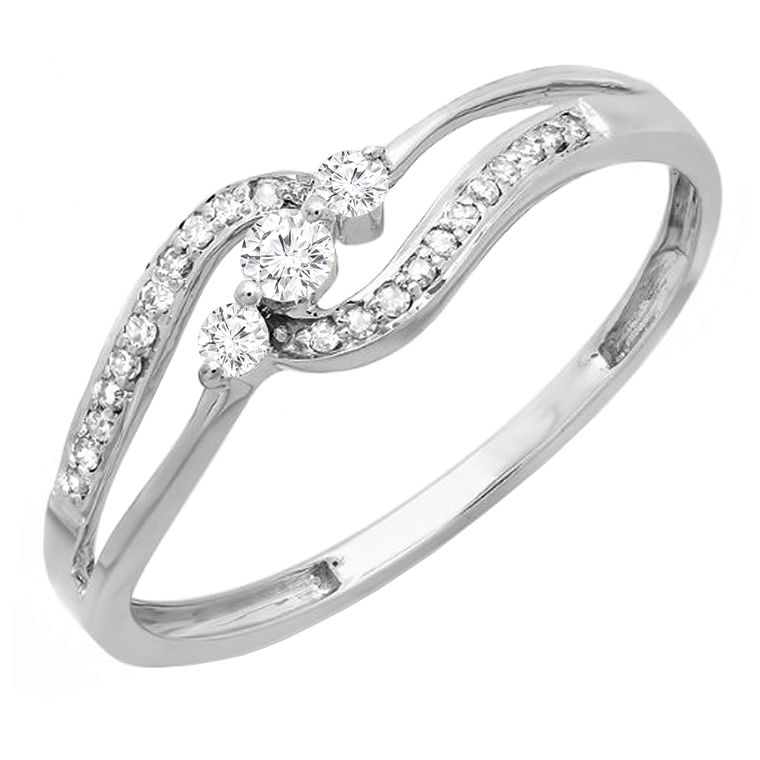 Dazzlingrock 0.20 Ctw Three Stone Diamond Ring