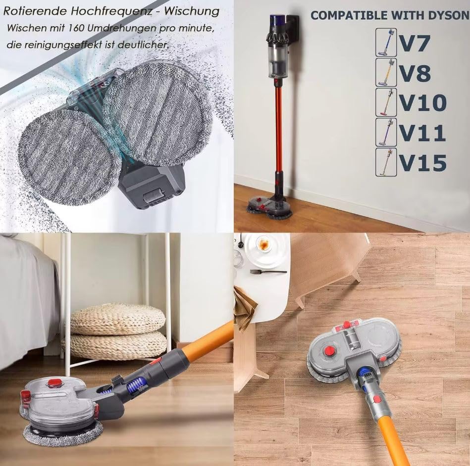 Cepillo de cabeza eléctrico con agua para aspiradora Dyson, accesorios de limpieza, V7 V8 V10 V11