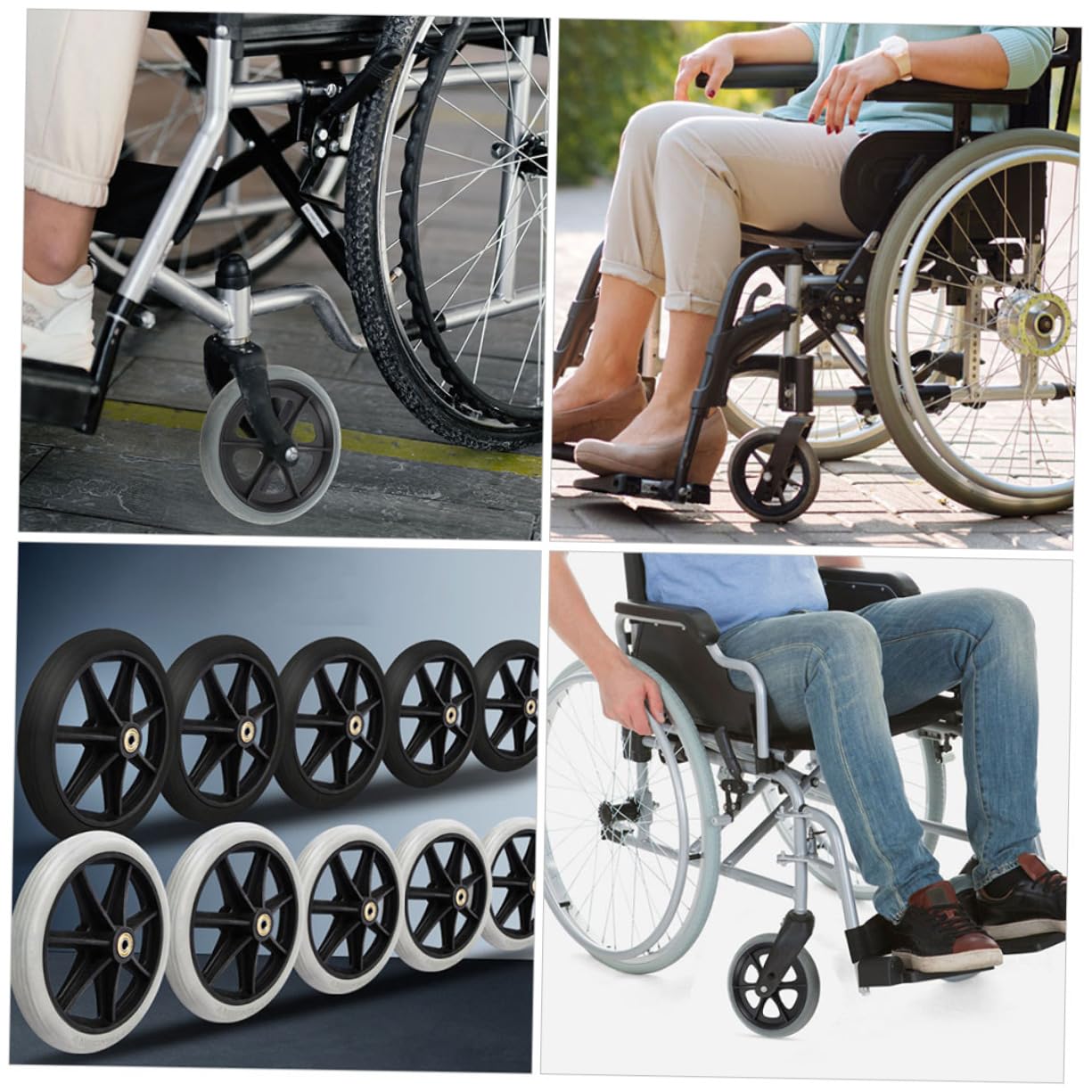 Mipcase 2Pcs Swivel Wheelchair Front Replacement Wheels Durable Wear Resistant Design for Easy Steering Compatible with Wheelchairs User Friendly High Strength Parts