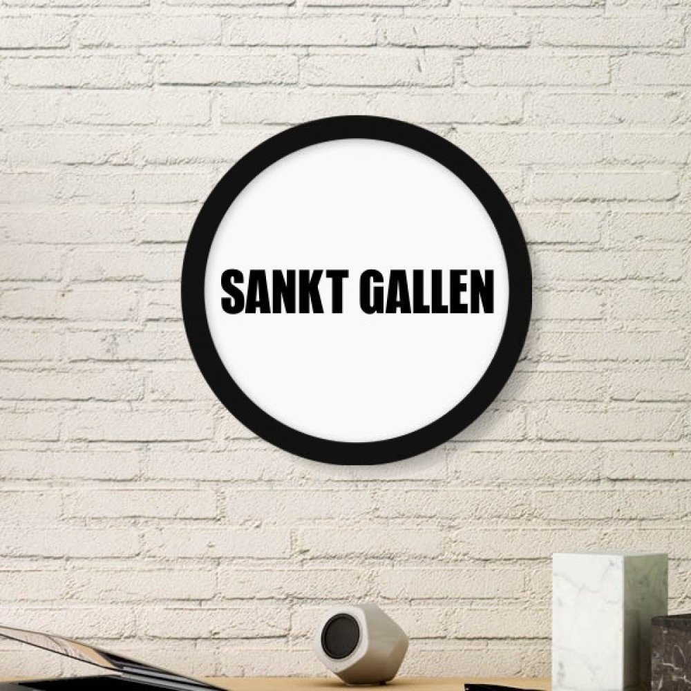 Cadre photo rond en bois Sankt Gallen Suisse pour décoration
