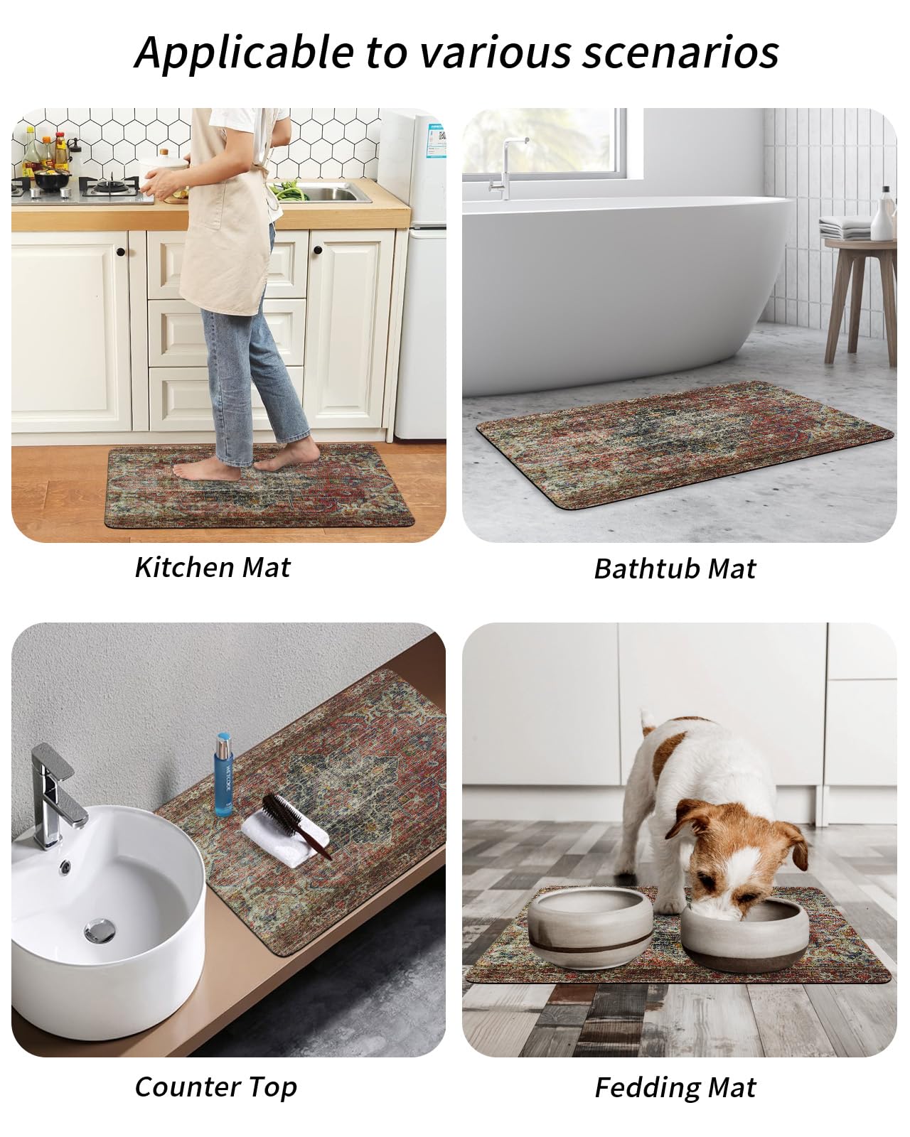 Amazon.com: Vintage Bath Mat for Tub,Non Slip Bathroom Floor