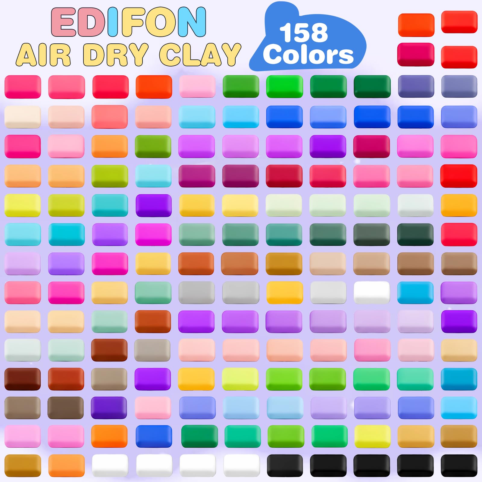 Air Dry Clay Kit - 158 Colors for Kids Crafts -2 Air Dry Clay Kit - 158 Colors for Kids Crafts -2