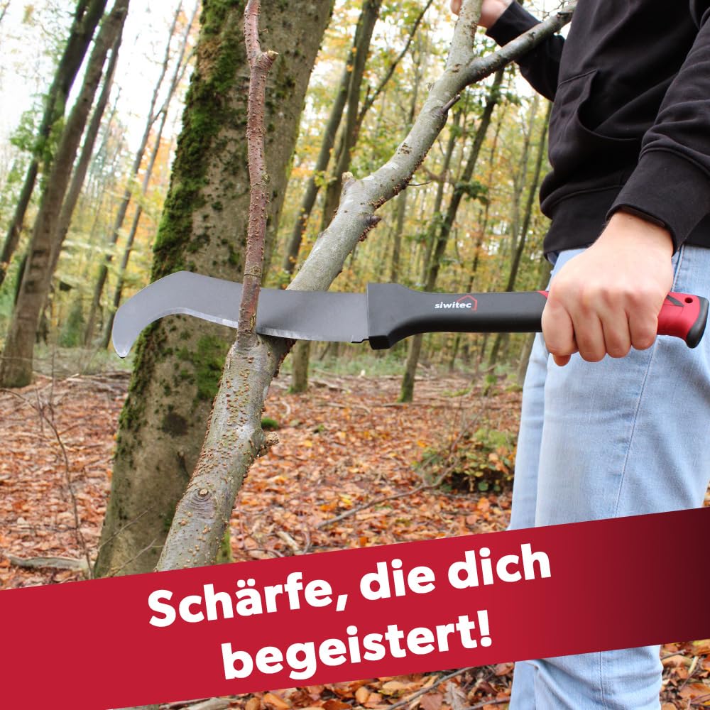 siwitec Machete, Feder-Karbonstahl-Klinge, Kunststoffgriff, Garten Werkzeug Machete, Machete für Garten und Wald