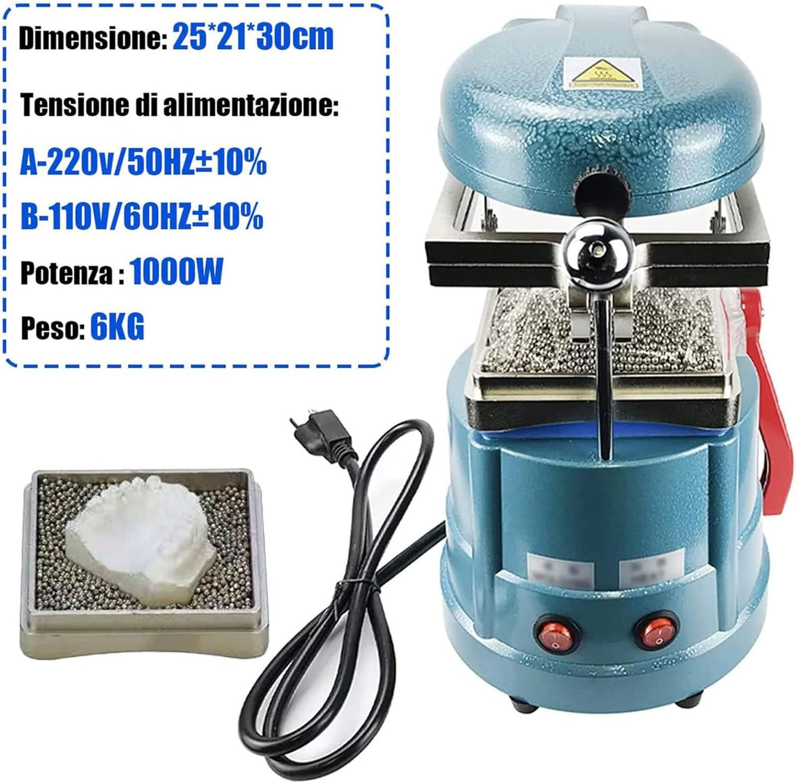 Macchina per Formatura Sottovuoto Dentale 1000 W, Ex Attrezzatura da Laboratorio per Termoformatura a Caldo, Materiale Regolabile per Carichi Pesanti, Kit per Protesi Fai-da-Te