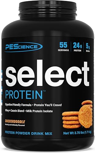 PEScience Select Protein - Proteína en polvo bajo en carbohidratos, Snickerdoodle, 55 porciones, apta para dieta cetogénica y sin gluten