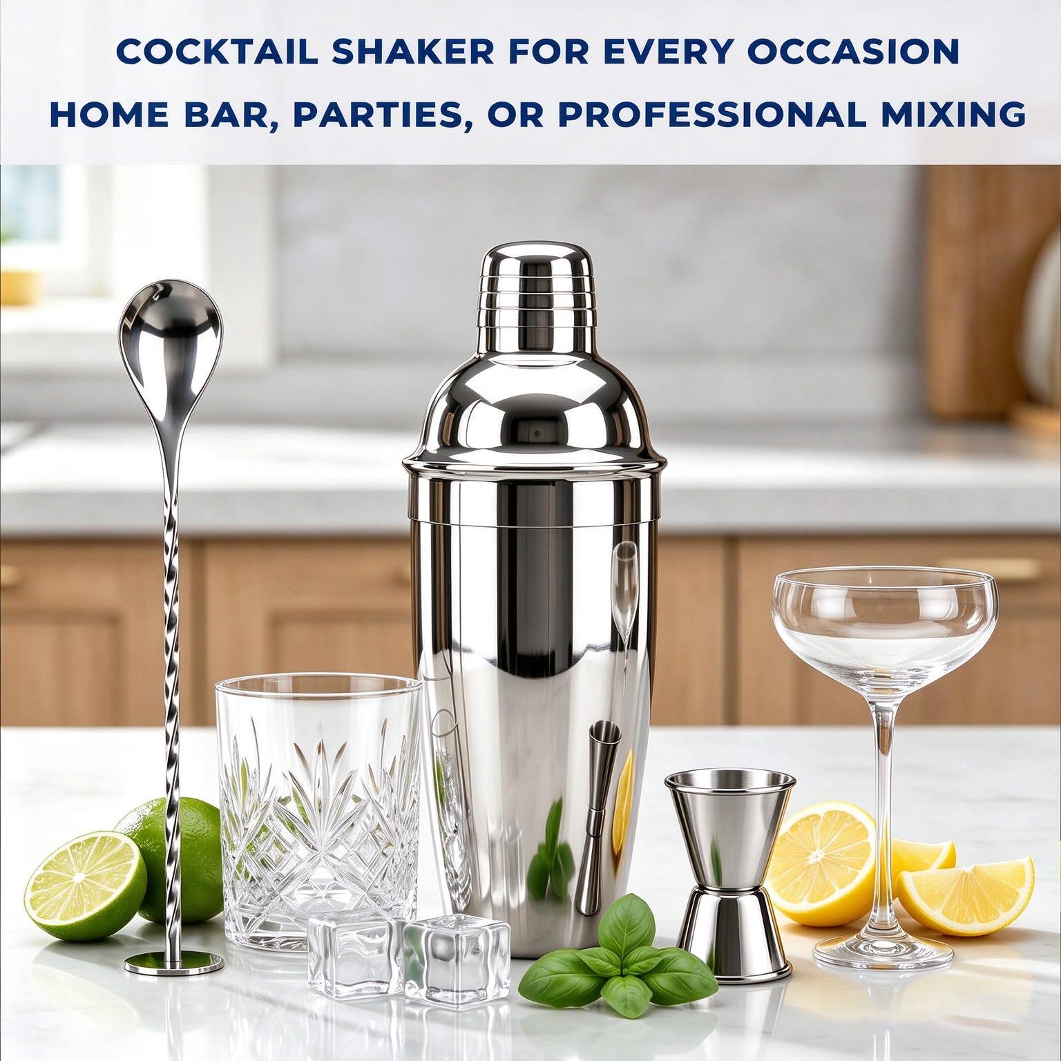 Cocktail Shaker Set - Martini Shaker, 3-in-1 -3