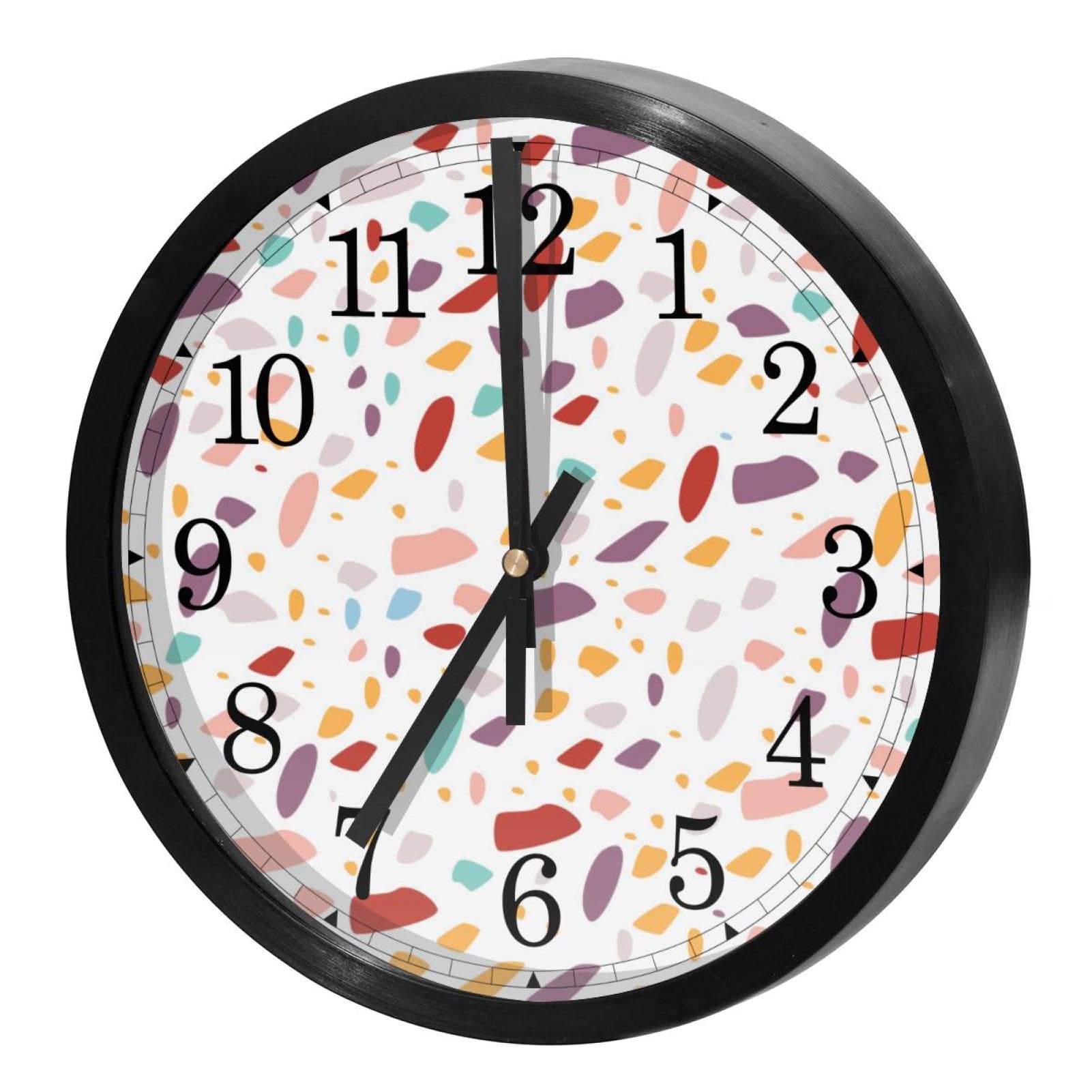 Horloge murale silencieuse sans tic-tac mécanisme quartz à pois colorés