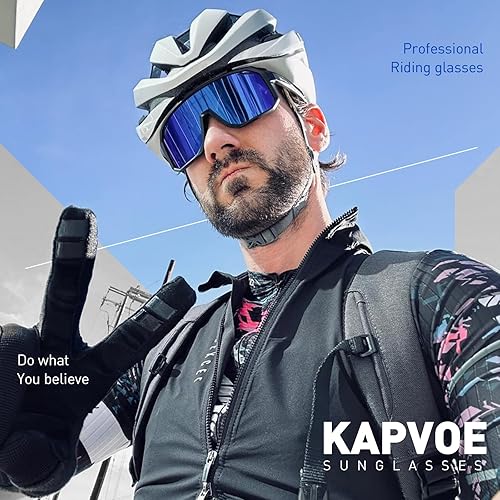 Miniatura 2 de KAPVOE Gafas de sol polarizadas para ciclismo, deportes, protección UV400, para correr, pescar, conducir, béisbol, para hombres y mujeres