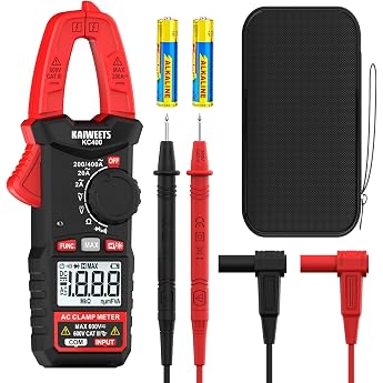 KAIWEETS Digital Current Clamp, Portable Current Meter 400A AC, 600V AC/DC, 2000 Counts, Auto Range Voltage Tester, Meter for