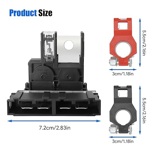 Miniatura 3 de Fusible de batería y abrazadera de terminal de batería positiva 24340-7F000 compatible con Nissan 350Z 2003-2009 NV200 2013-2022 para Infiniti FX35