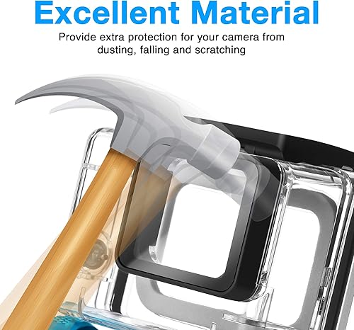 Miniatura 6 de MiPremium Carcasa impermeable para GoPro Hero 7 6 y 5, color negro. Accesorios de montaje en jaula de protección subacuática Tornillo de aluminio y