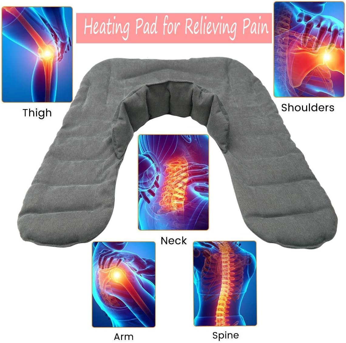 Heating Pads Reusable Microwaveable Natural Heating and Cooling Herbal Pack Hot Cold Therapy (L (6 Seeds）) (Large Shoulder Heating Pad (6 Seeds）)