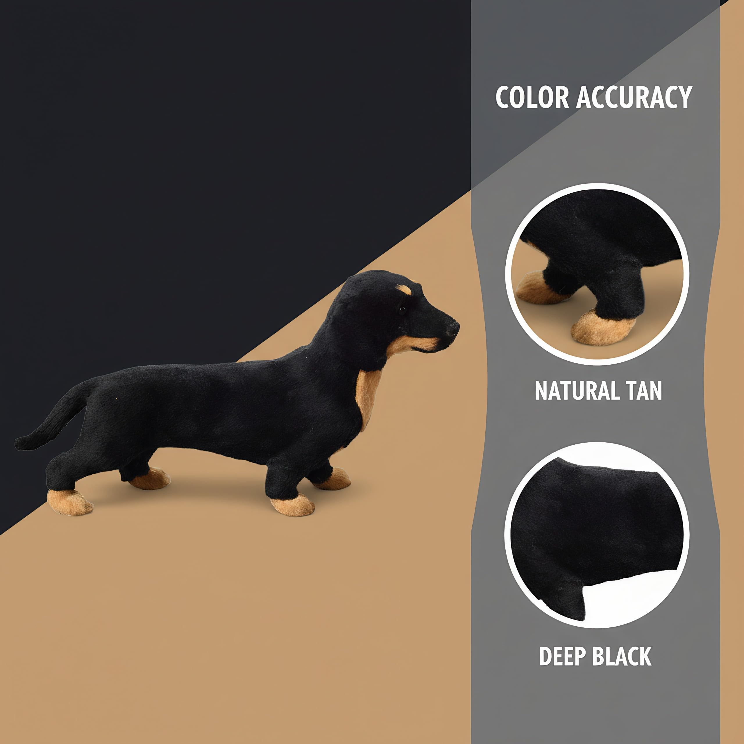 Alipis Realistic Dachshund Dog Model Toy for Kids Educational Play Figures Sausage Dog Craft 8.27X4.72X1.97In Imaginative Learning - Image 3