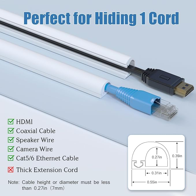 Cubierta para cables de silicona suave 39" para pared miniatura 2