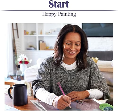 Miniatura 7 de Paquete de 2 kits de pintura de diamantes, grandes kits de pintura de diamantes 5D para adultos, arte y manualidades con diamantes de imitación de