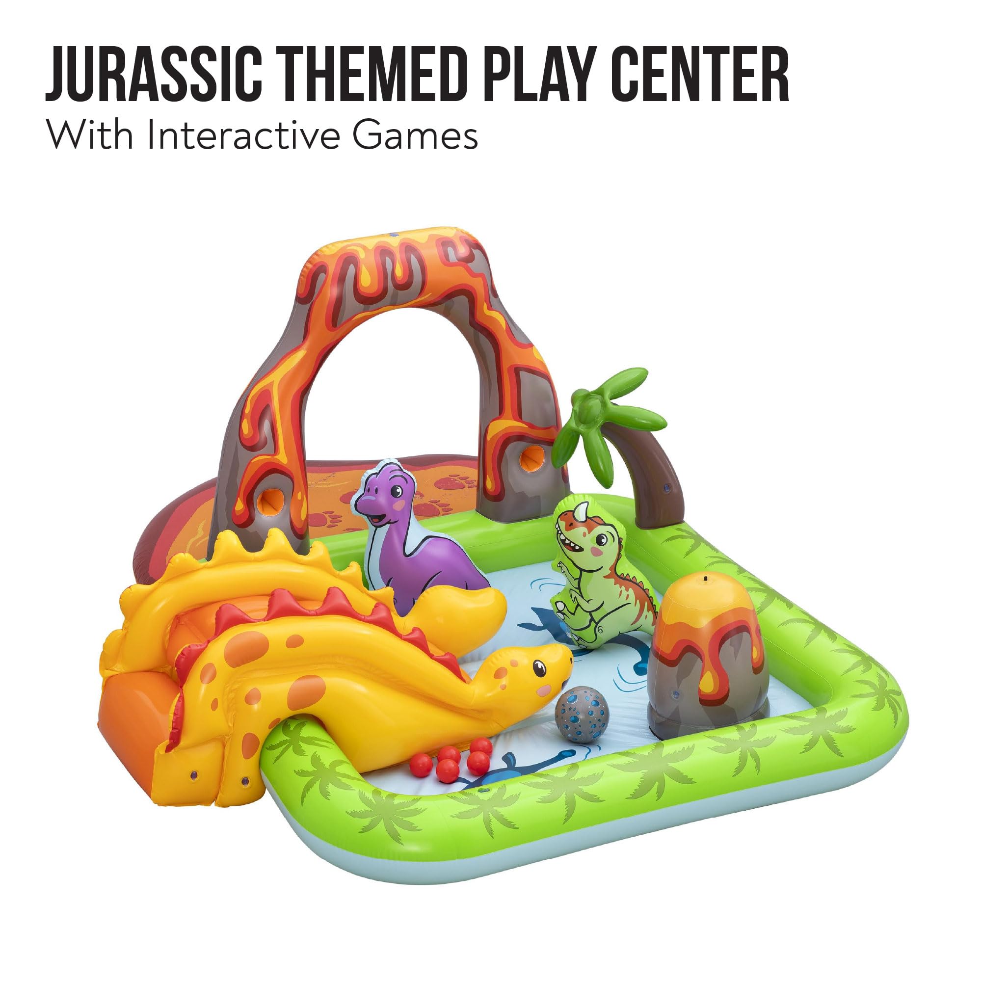 Bestway Parque Infantil acuático y Piscina Infantil Inflable Volcano Springs para niños 2,62 m x 1,88 m x 1,02 m