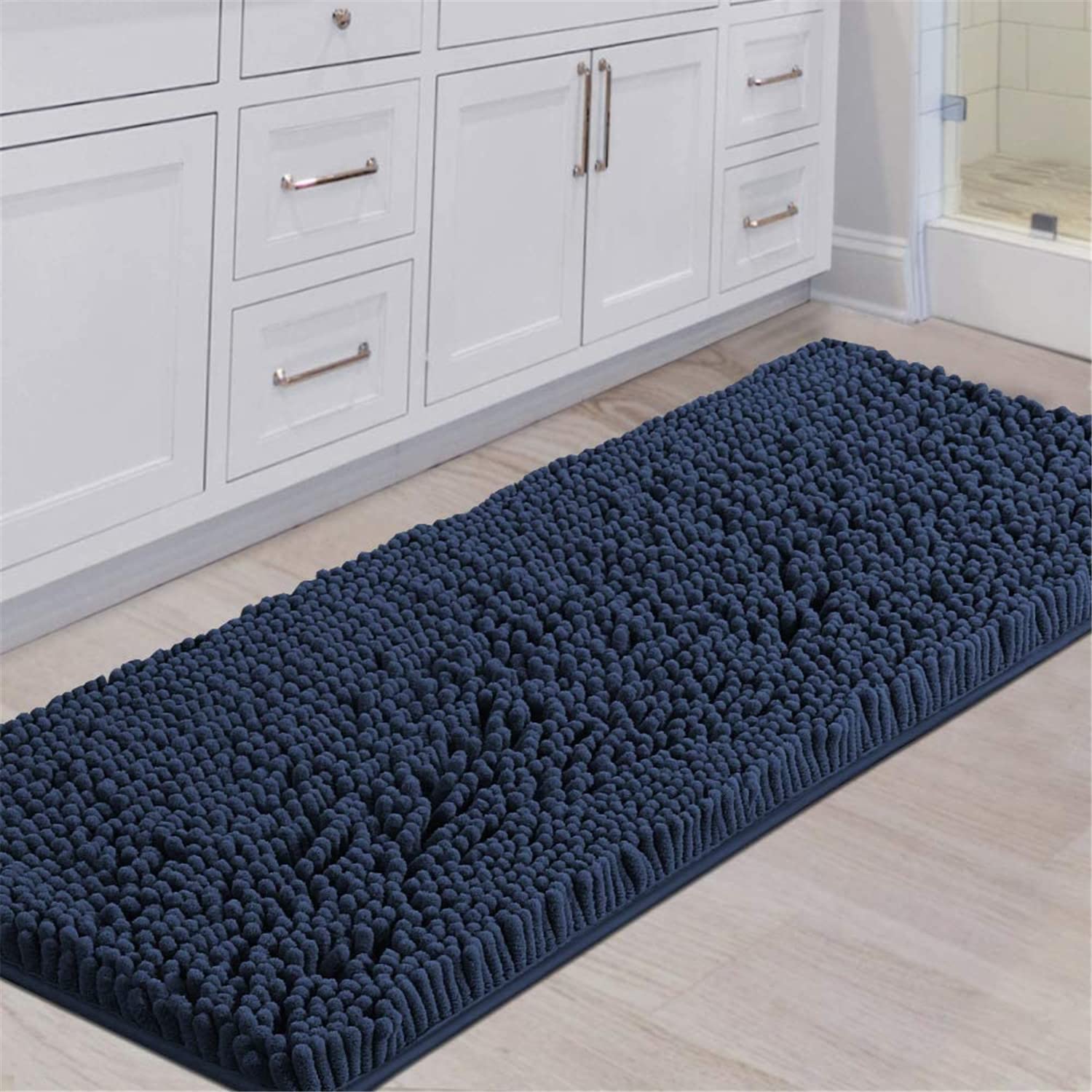Alfombra de baño de microfibra suave, extragruesa, peluda, de secado rápido, antideslizante, no se puede lavar a máquina, color 50 x 80 cm