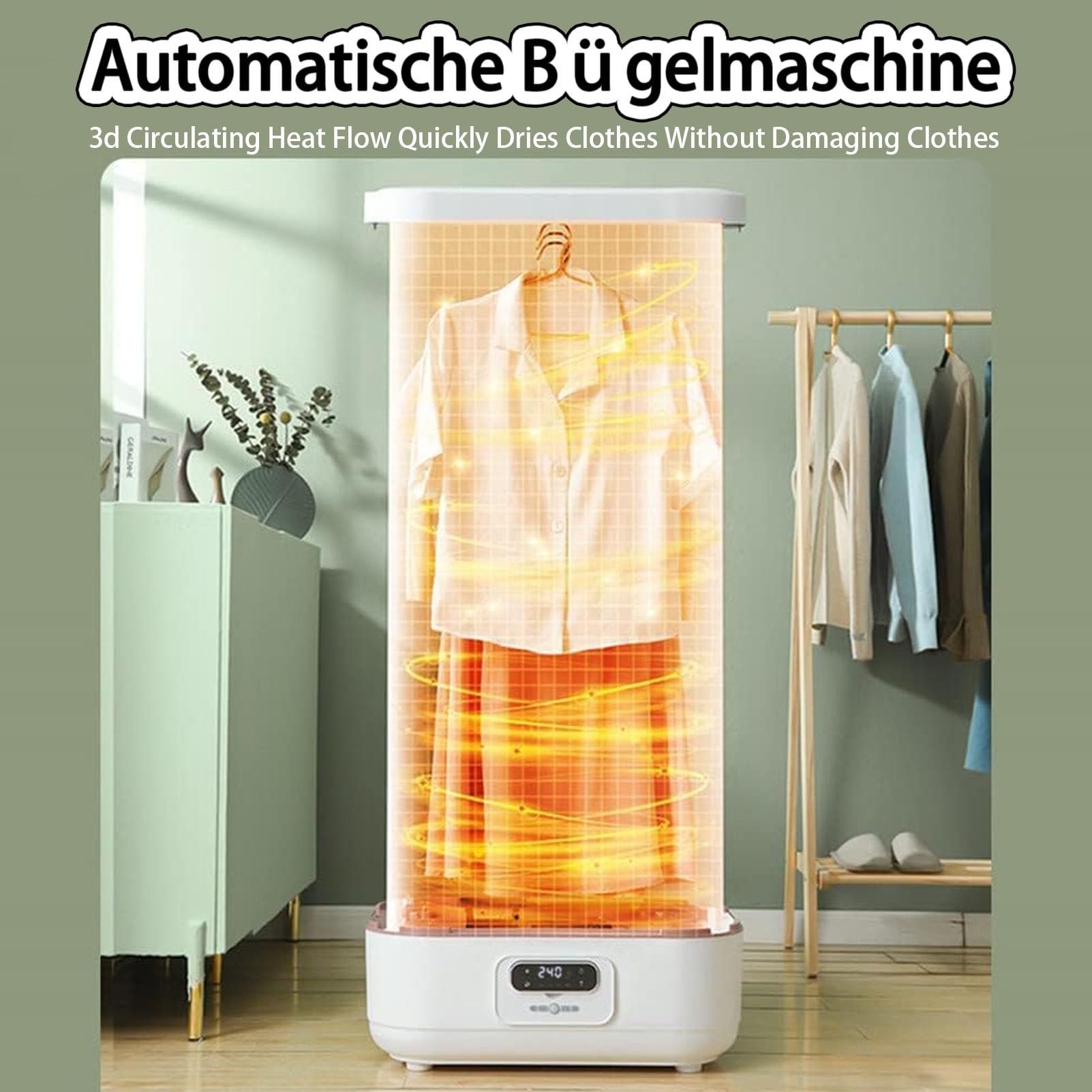 RayGenius Machine à Repasser Automatique, SéChoir à Linge, Machine à SéCher à La Vapeur, Portable, Domestique, Machine à Repasser Et à Plier Le Linge, Machine à DéFroisser,Upgraded