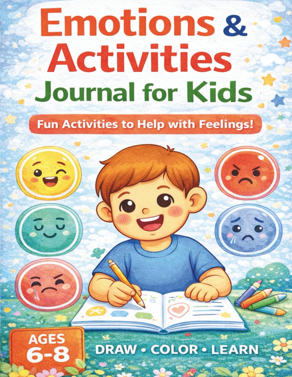 Emotions & Activities Journal for Kids: A Fun, Guided Workbook to Help Children Ages 6–8 Understand Feelings | Build Emotional Intelligence, and Learn to Calm Down