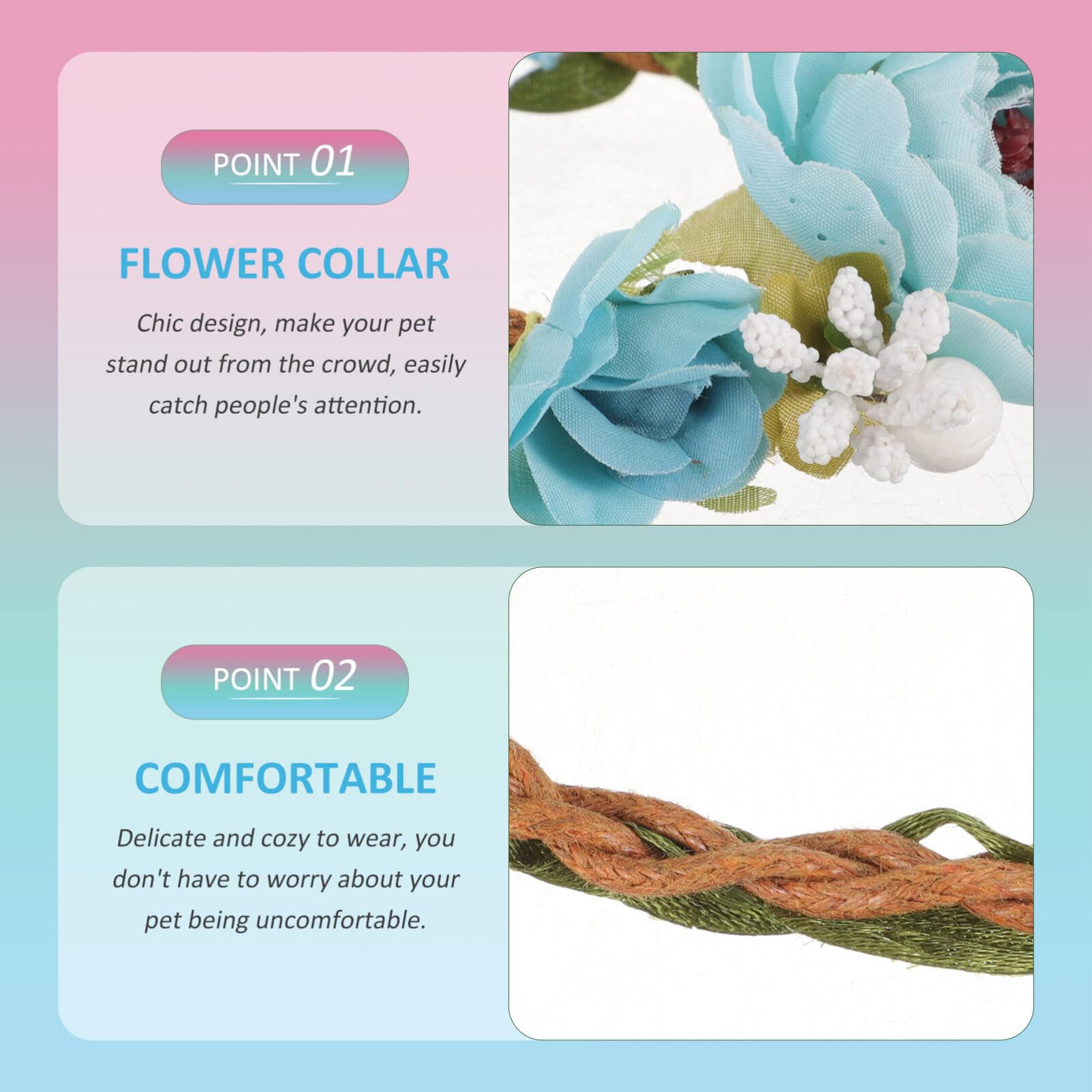 POPETPOP 5pezzi Collarper Gatti e Cani Con Fiori Decorativi Collare Leggero e Traspirantper Eventi Festivi Adatto Matrimonio e Compleanni Design Elegante Per Animali Domestici