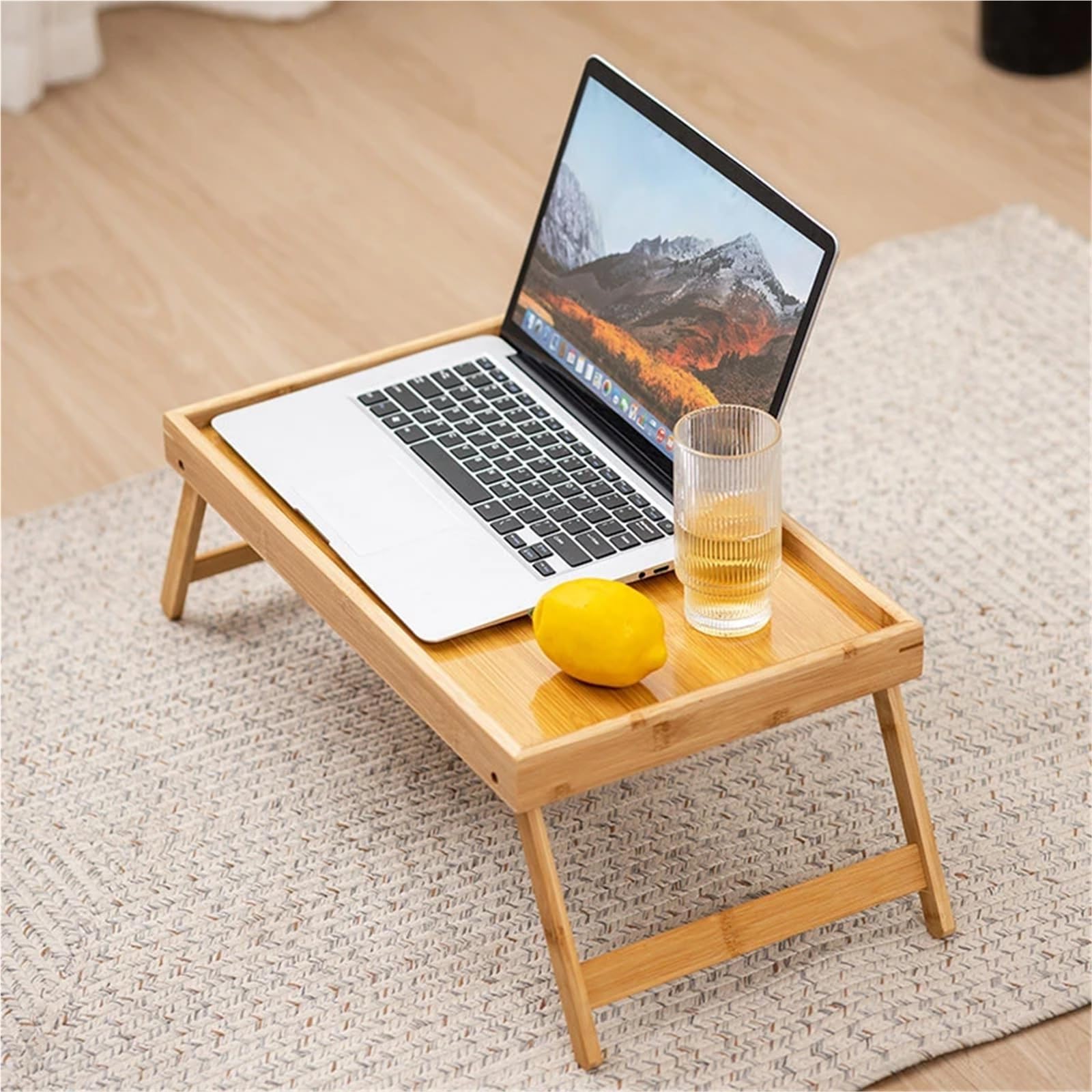 Plateau de lit pliable portable avec pieds, parfait pour le petit déjeuner, le salon et le service sur le canapé, bureau polyvalent pour la maison et les voyages