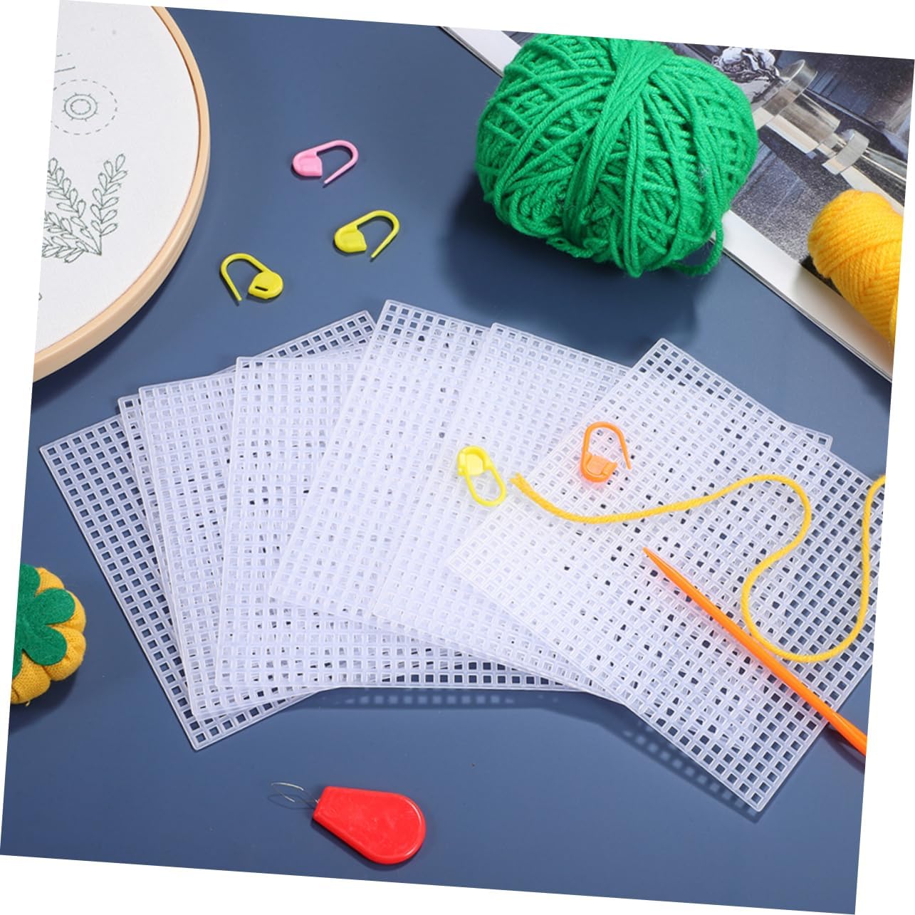 DIYEAH 10pcs Plastic Mesh Canvas Sheet Square Plastic Crochet Sheets Meshes Mesh Canvas Mat Blank Canvas for DIY Projects