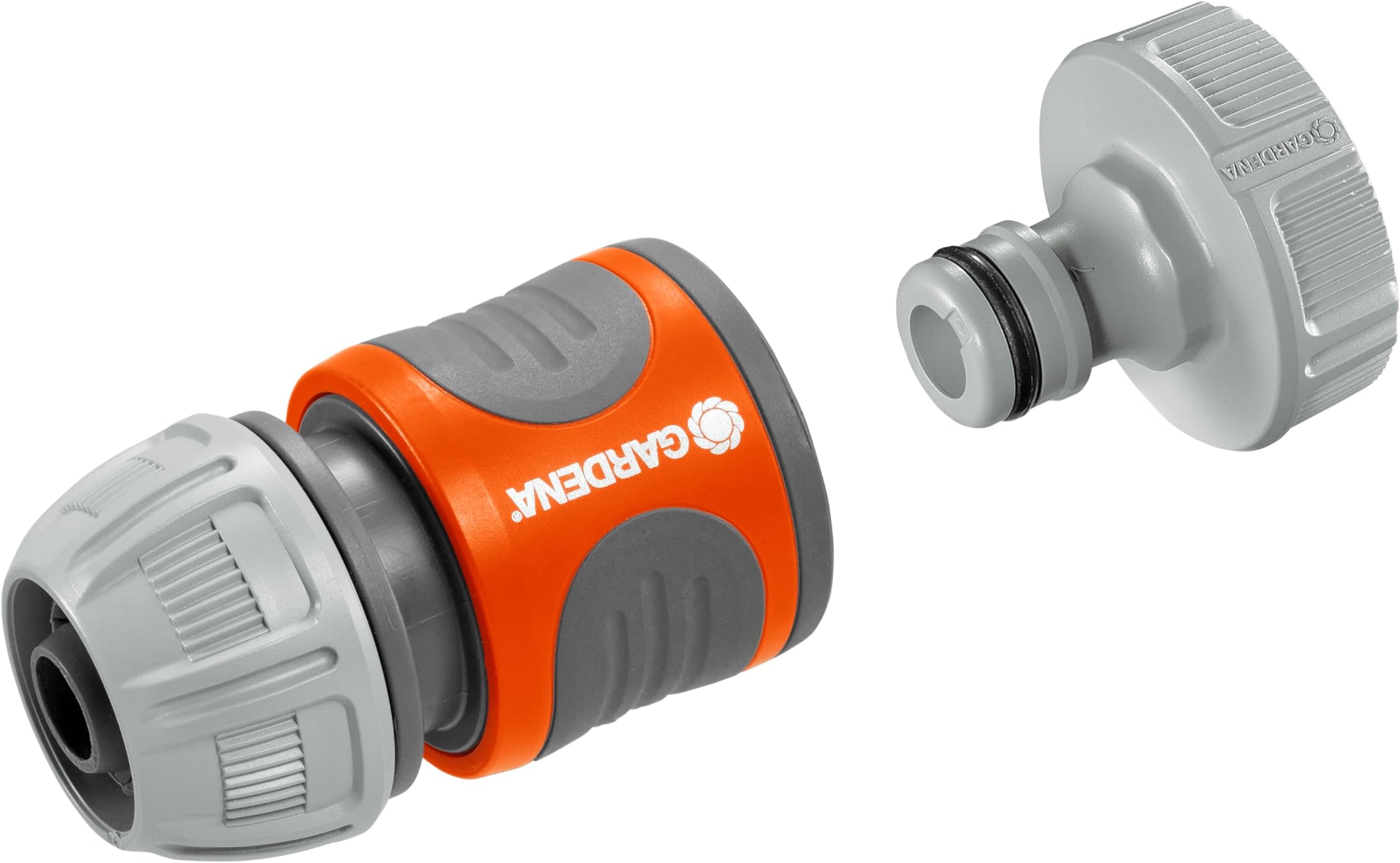 Pump Connection Set: Hose Coupling for Quick Connection of 13 mm (1/2 Inch) - Hoses to Pumps with 33.3 mm (G 1 Inch) - External Thread (1752-20), Grey/Orange