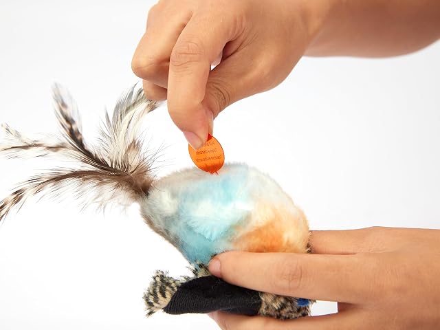 Foto 4 de 7 de FOFOS Pájaro chirriante con Bolas de Hierba gatera. Juguete Interactivo para Gatos (Pájaro Azul)