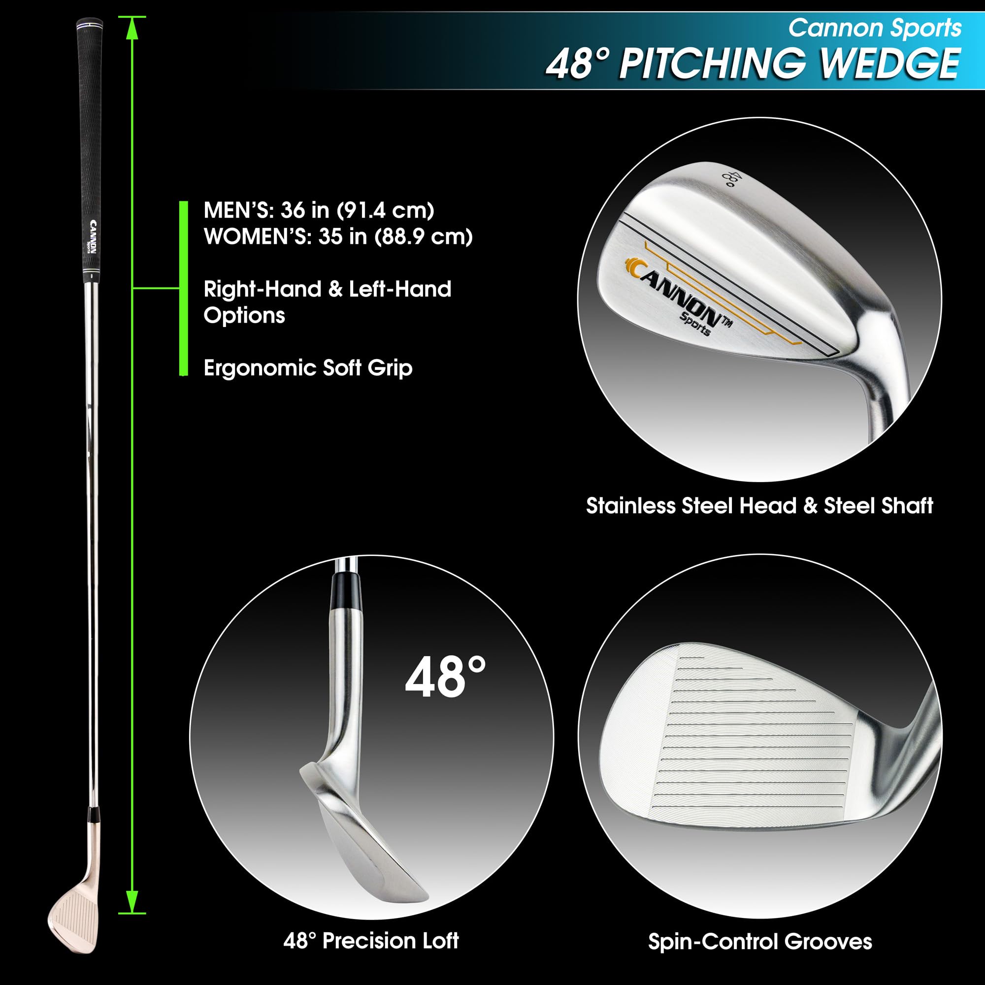 A-Shot Golf Linkshänder Pitching Wedge für Herren