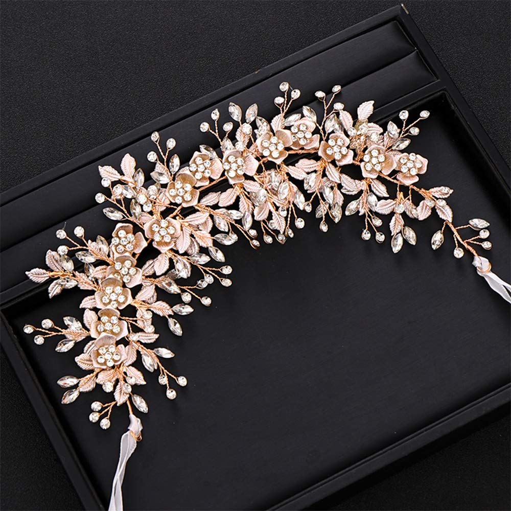 Amazon.com : Anglacesmade Bridal Headband Leaves and Flower Hair